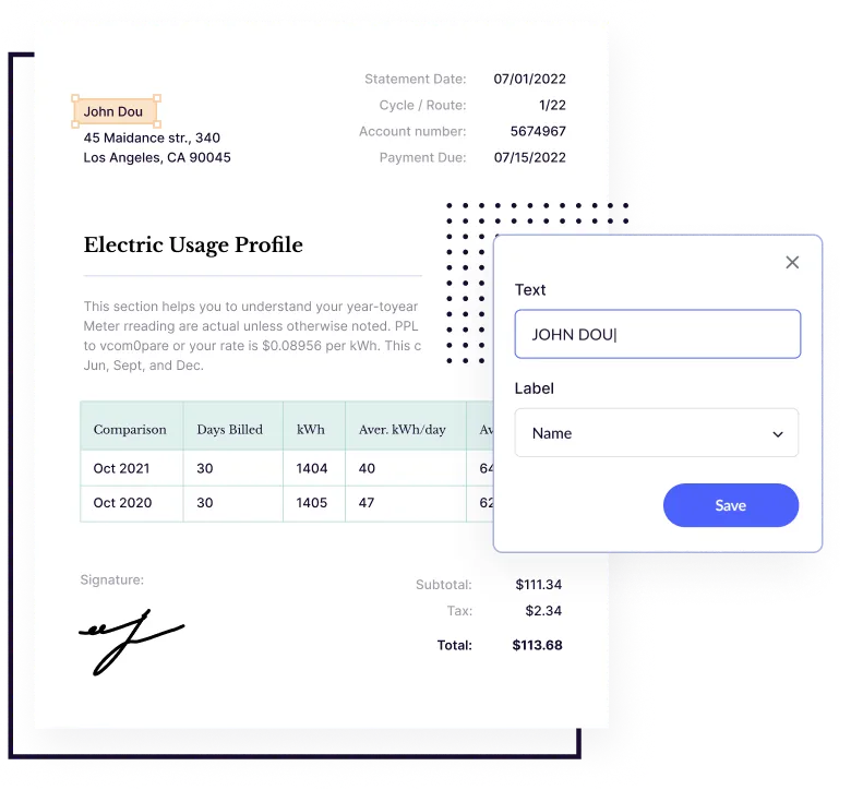 Automated Utility Bills Data Extraction Utility Bill OCR API